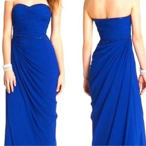 Aidan Mattox strapless ruching bodice chiffon long dress